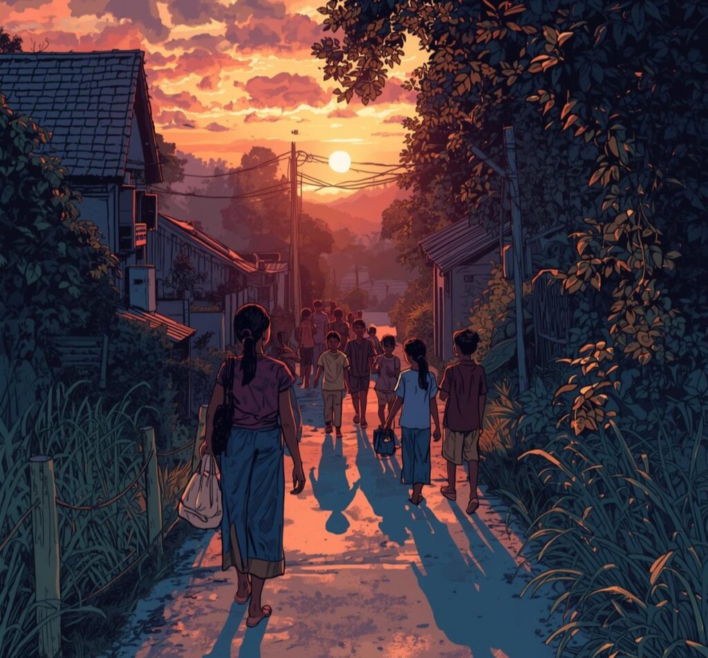 কন্যাদান :চতুর্থ পর্ব  গ্রামের একটি দৃশ্য 